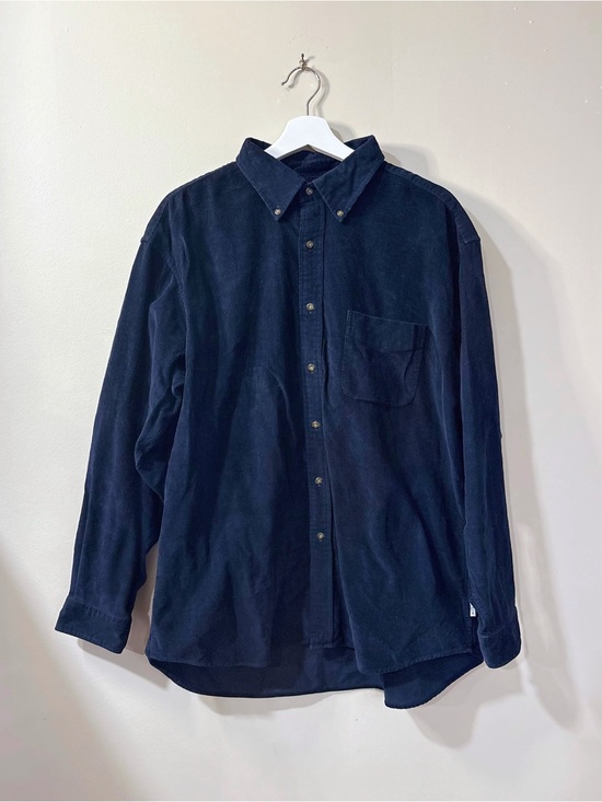 J. Crew Other - J.Crew Men's L Navy Corduroy Button Down Shirt Cotton Preppy Classic Casual